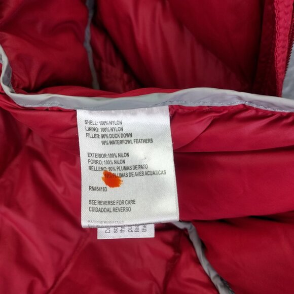 Calvin Klein Puffer Jacket Women's Sm Premium Down Packable Quilted Red Full Zip - Picture 9 of 16